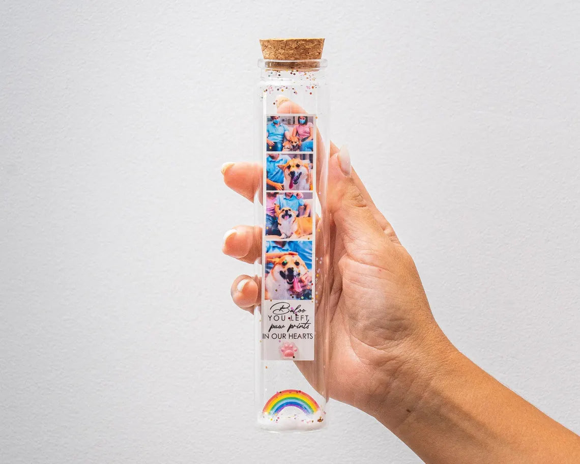 1st Anniversary Photo Tag Message Bottle