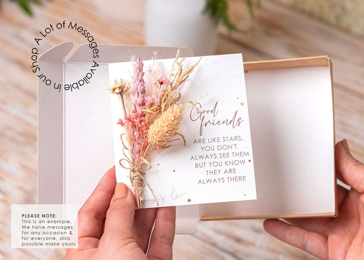 My Bestie Is Growing a Baby Dried Flower Card, product photo 10