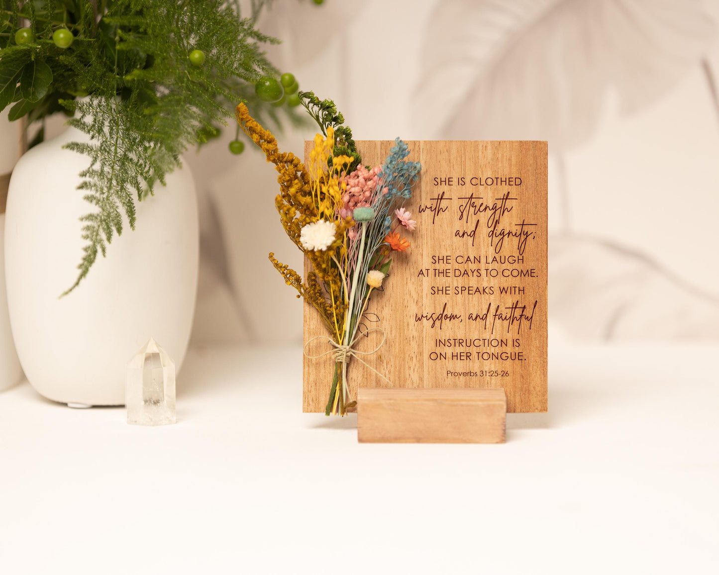 Strength and Honor Proverbs 31 Dried Flower Card, product photo 10