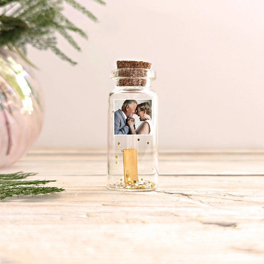 50th Anniversary Gold Ingot Message Bottle
