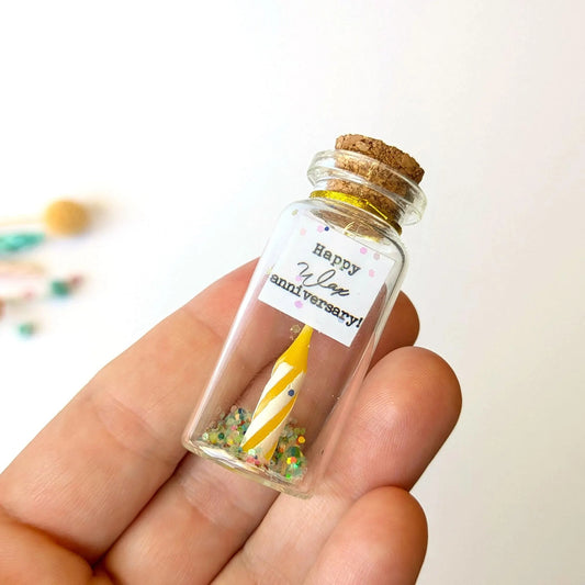 16th Anniversary Candle Message Bottle