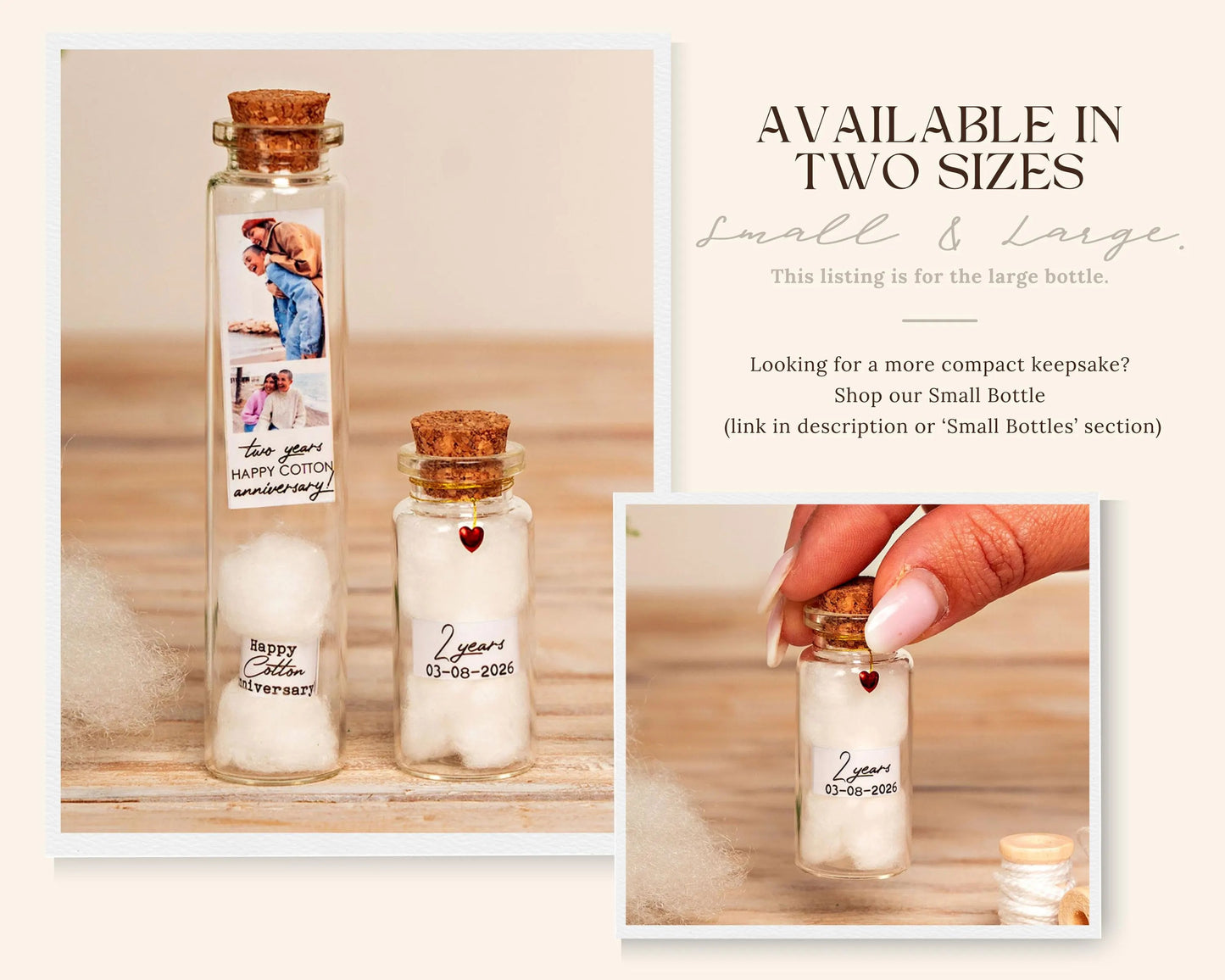 2nd Anniversary Cotton Message Bottle
