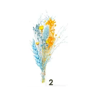 Bouquet 2, Blue & yellow dried flowers