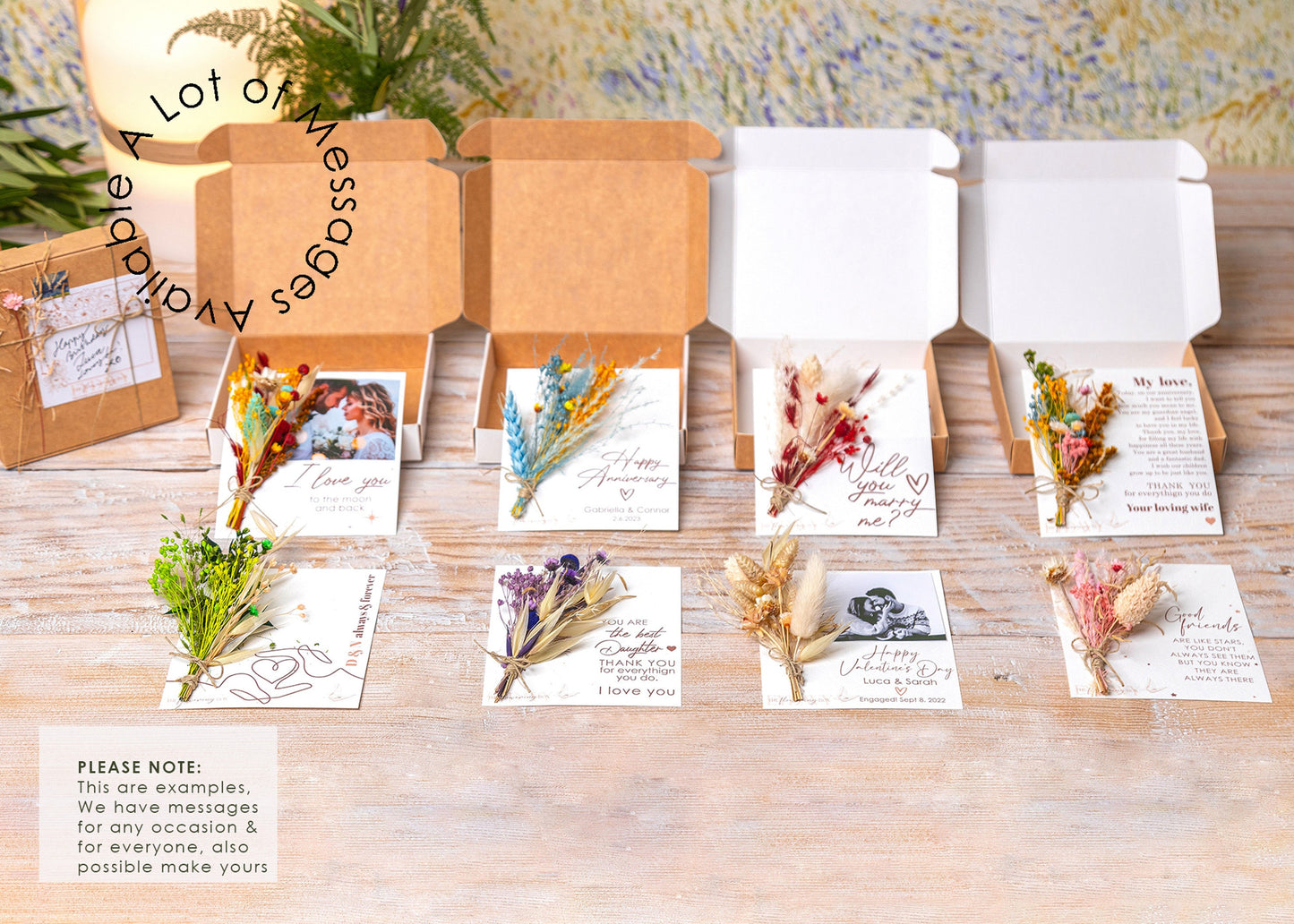 Love You Mom Dried Flower Card, product photo 8