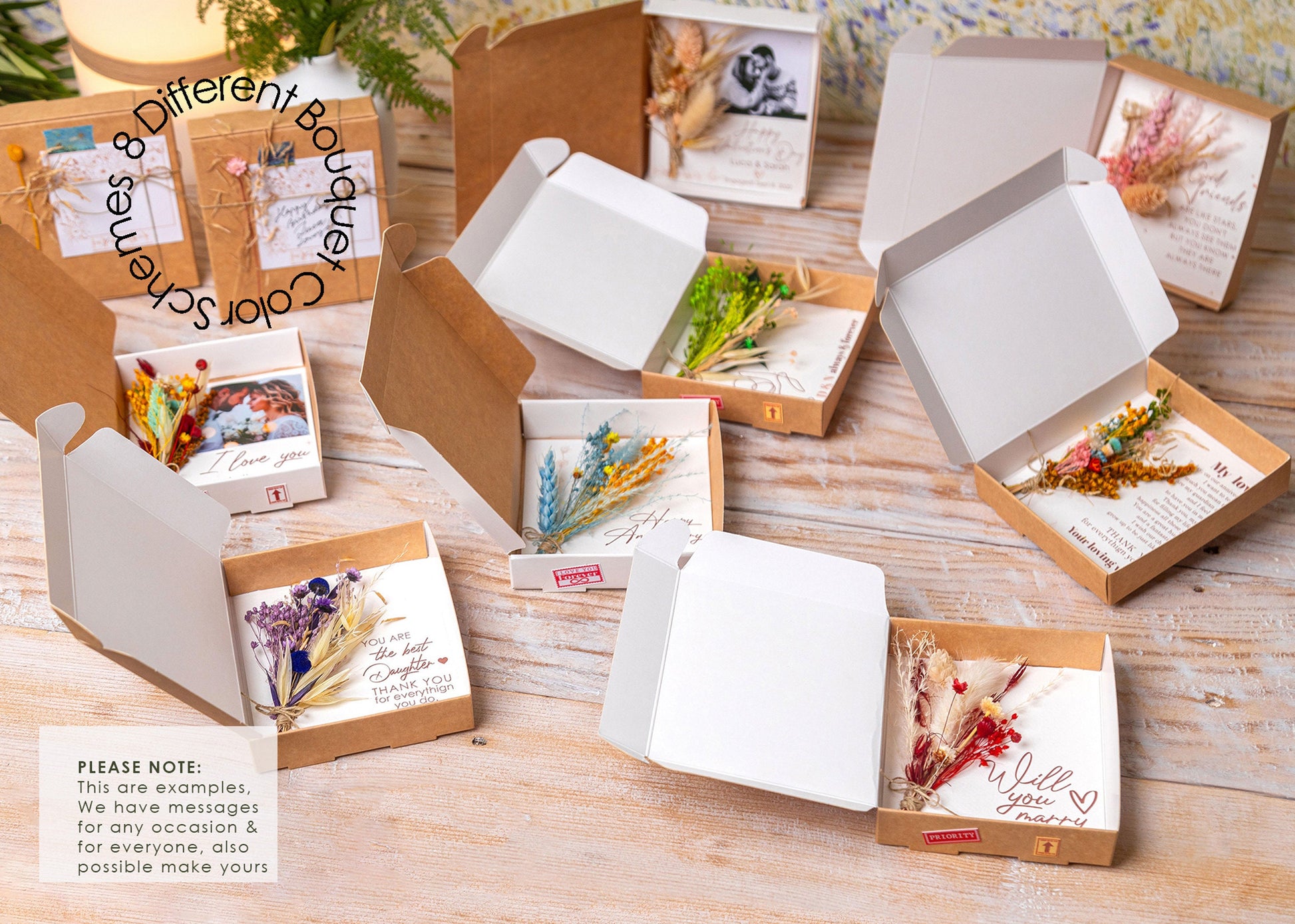 I Miss You More Than Words Can Say Dried Flower Card, product photo 7