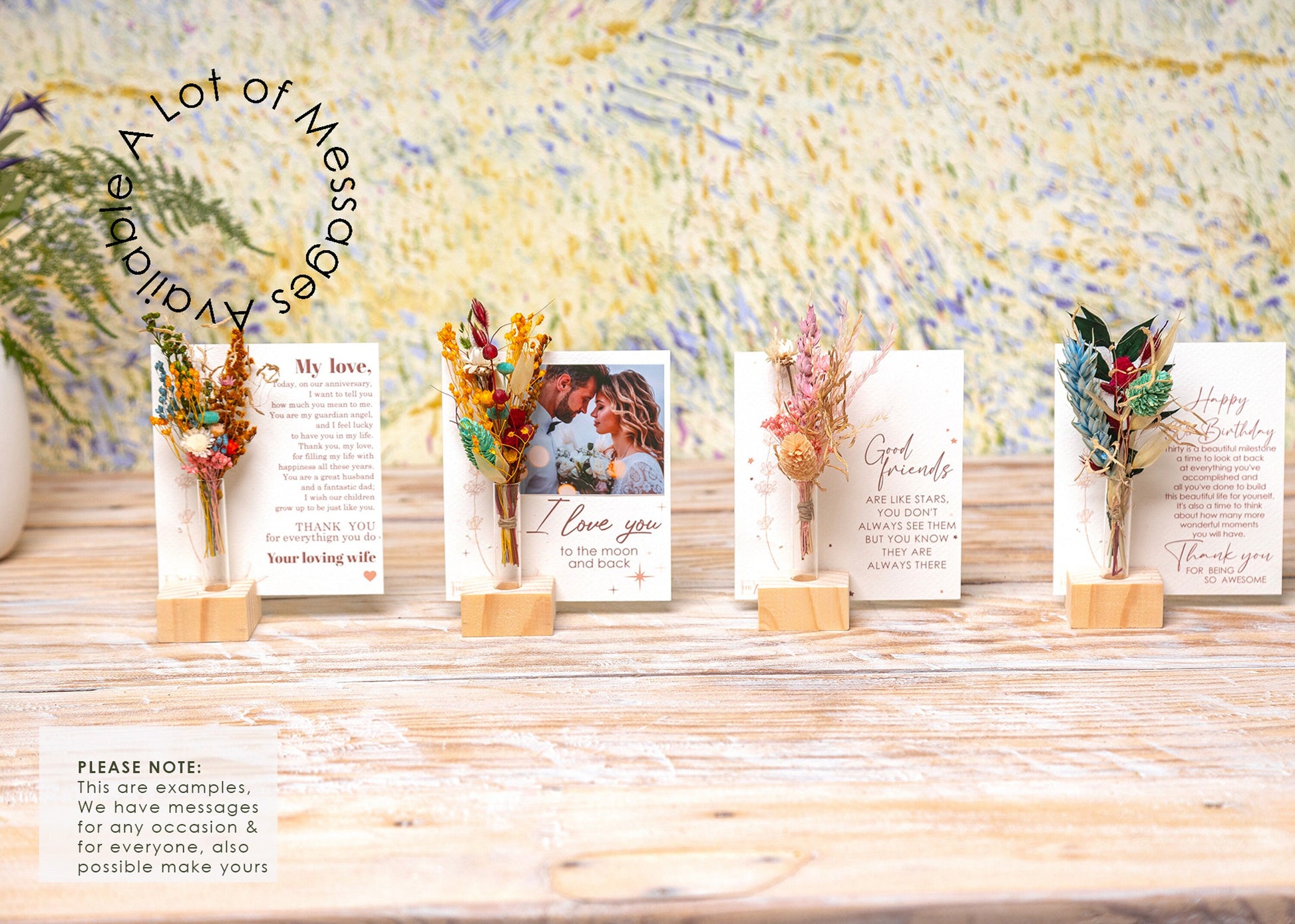 Thank You From the Bottom of Our Hearts Dried Flower Card, product photo 10