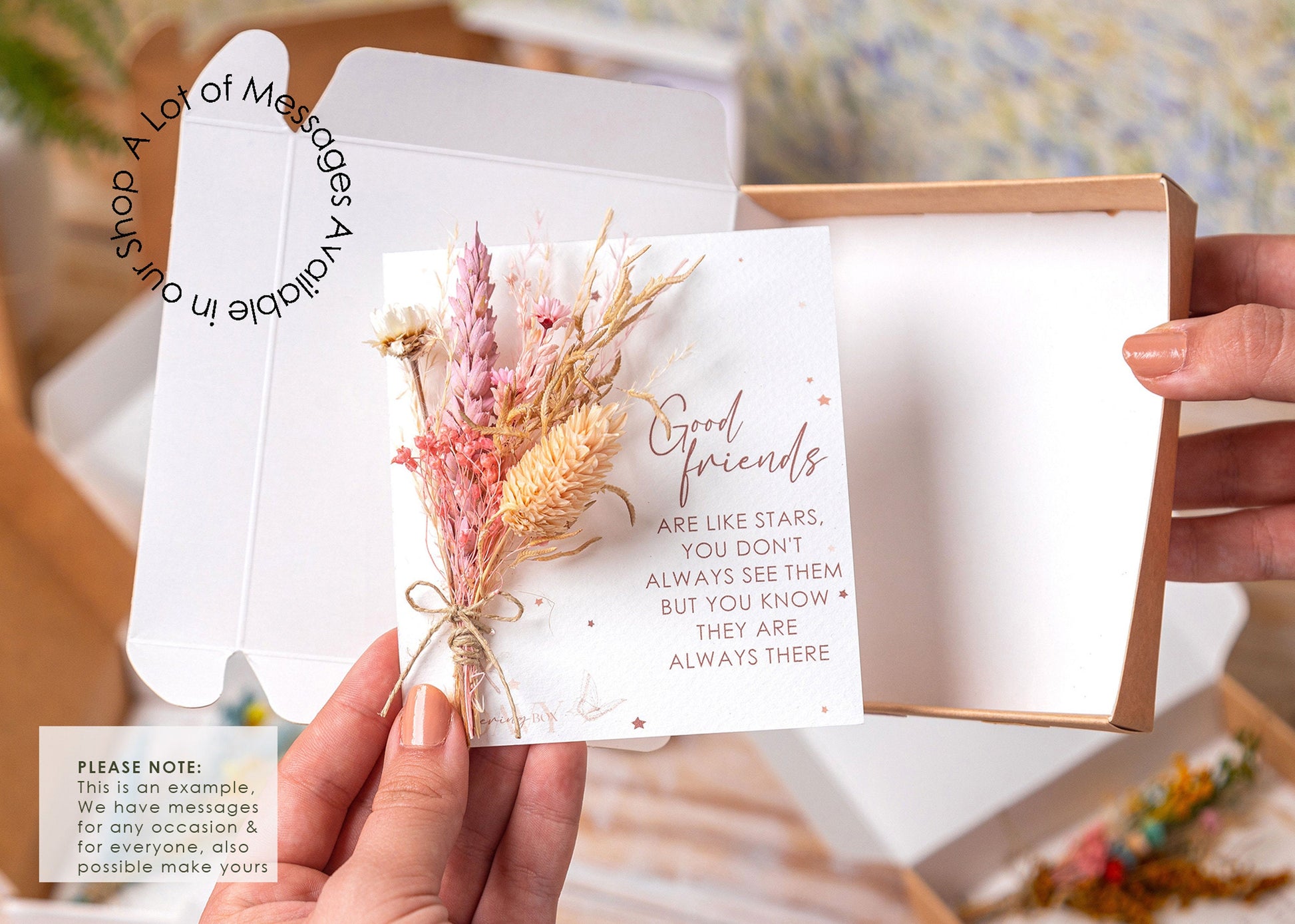 Sister Wedding Witness Proposal Dried Flower Card, product photo 9
