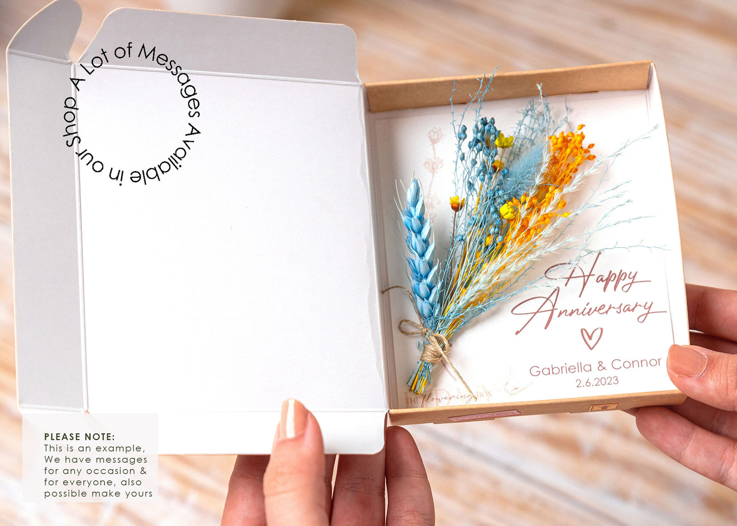 I Miss You More Than Words Can Say Dried Flower Card, product photo 8