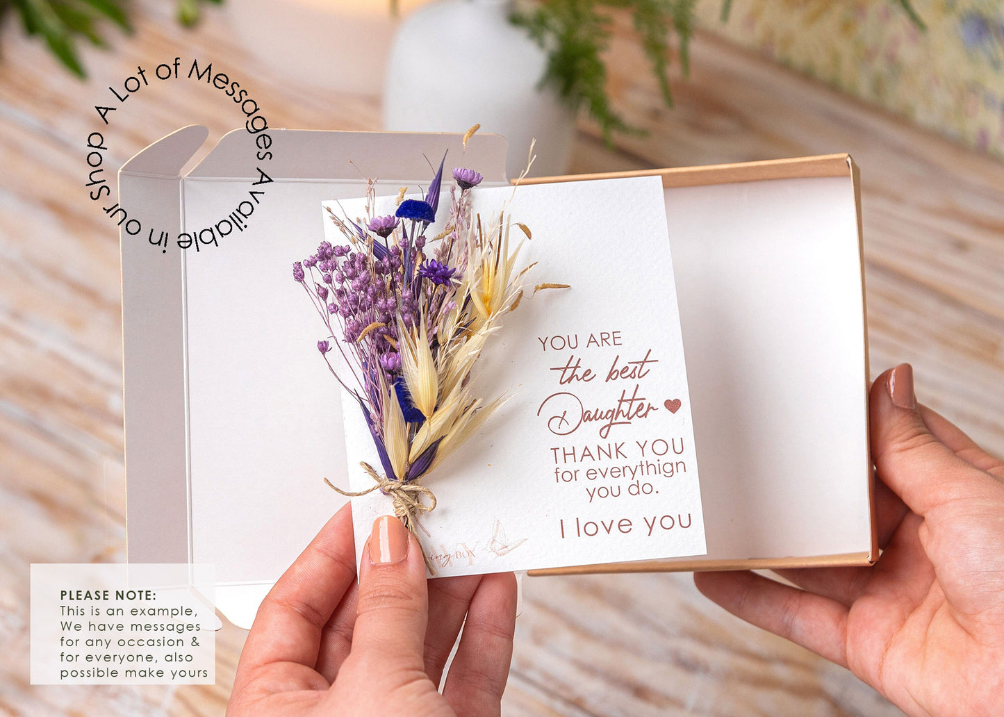 Sending You Love and Strength Dried Flower Card, product photo 10