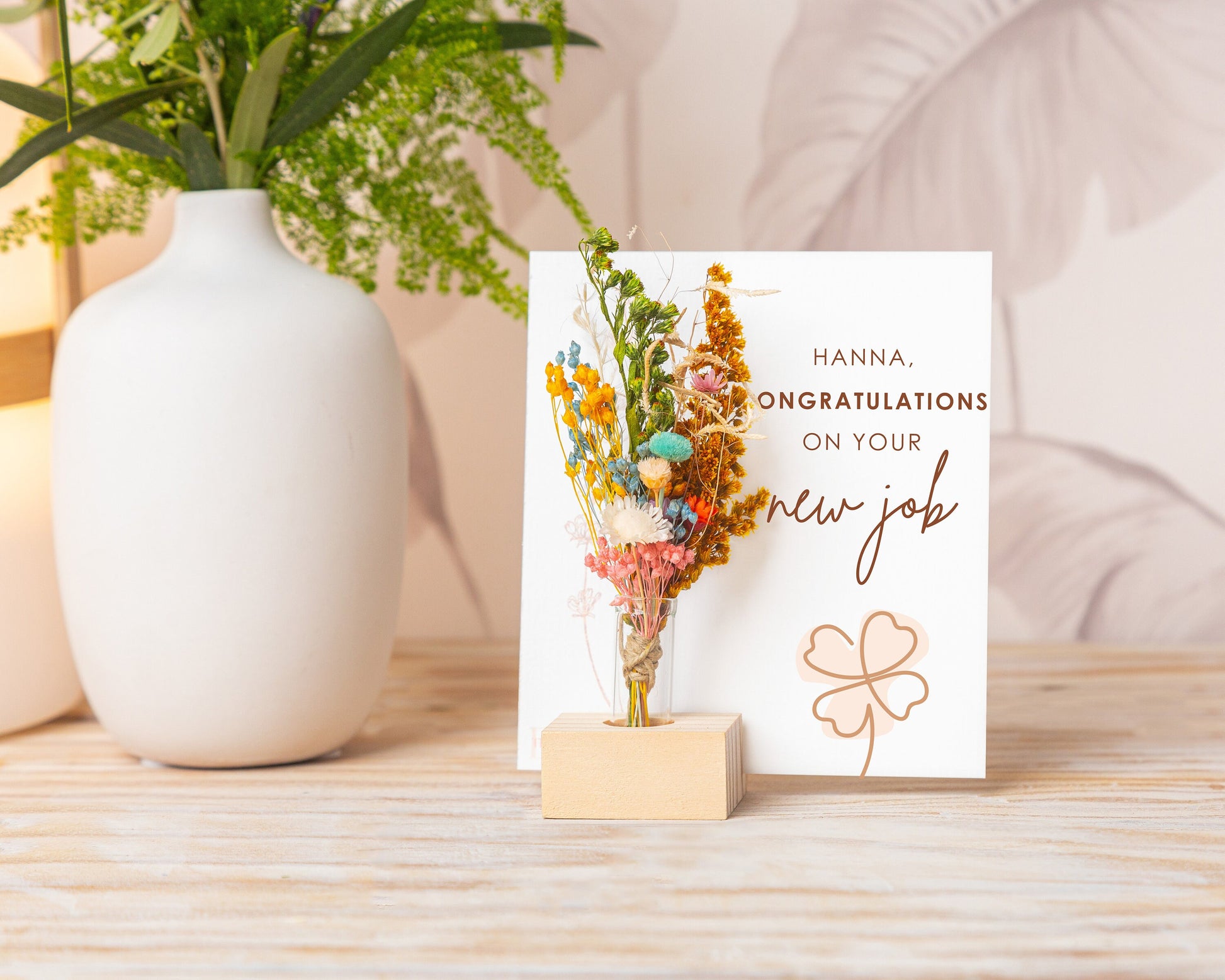 Good Luck in Your New Job Dried Flower Card, product photo 3