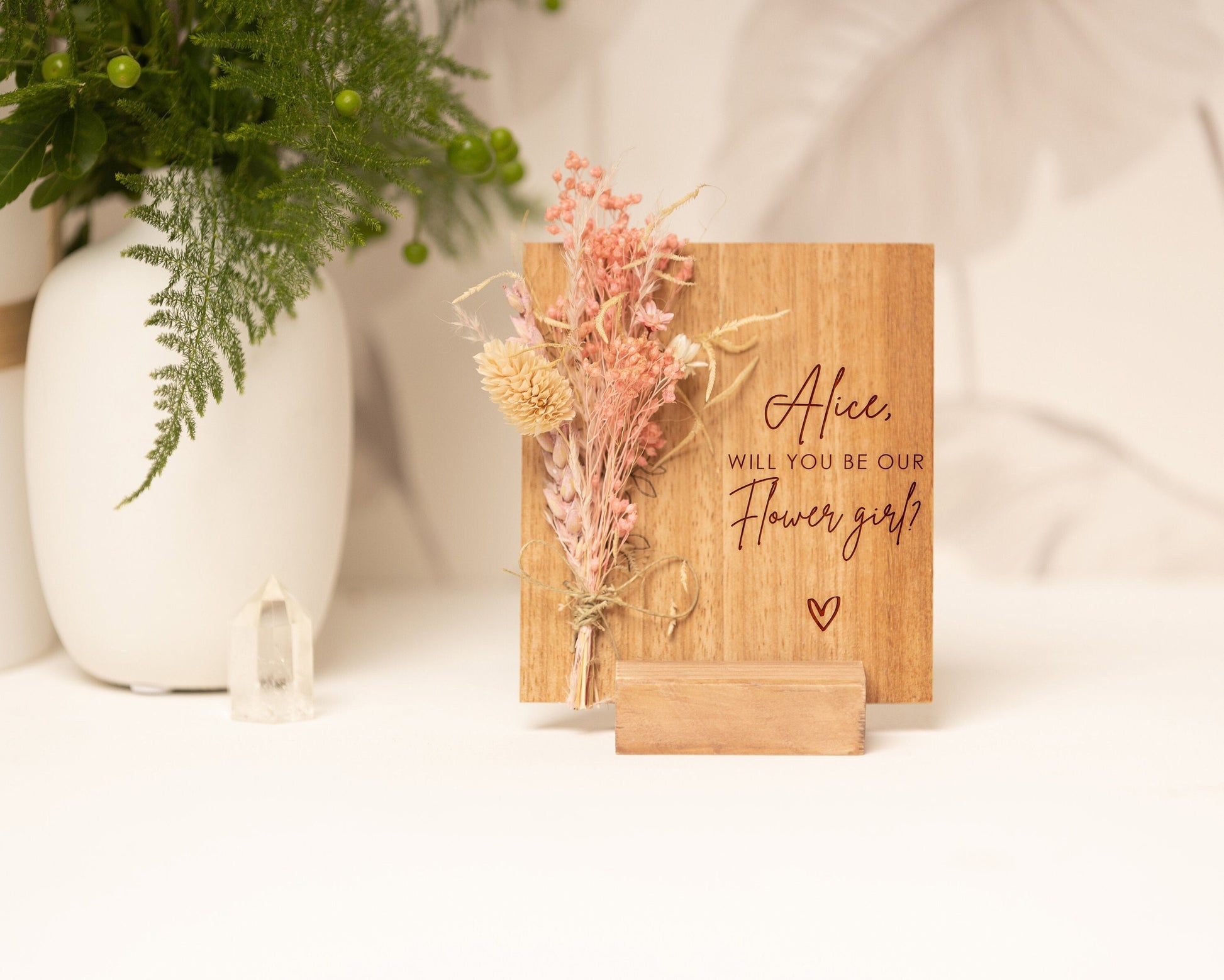 Will You Be My Flower Girl Dried Flower Card, product photo 4