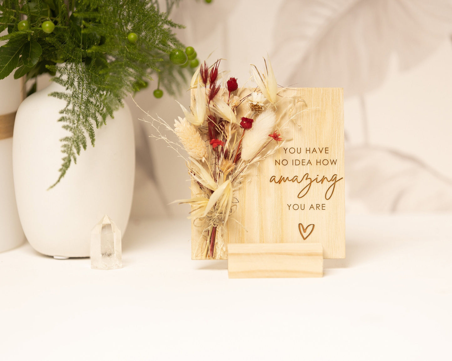You Have No Idea How Amazing You Are Dried Flower Card handmade with natural dried flowers