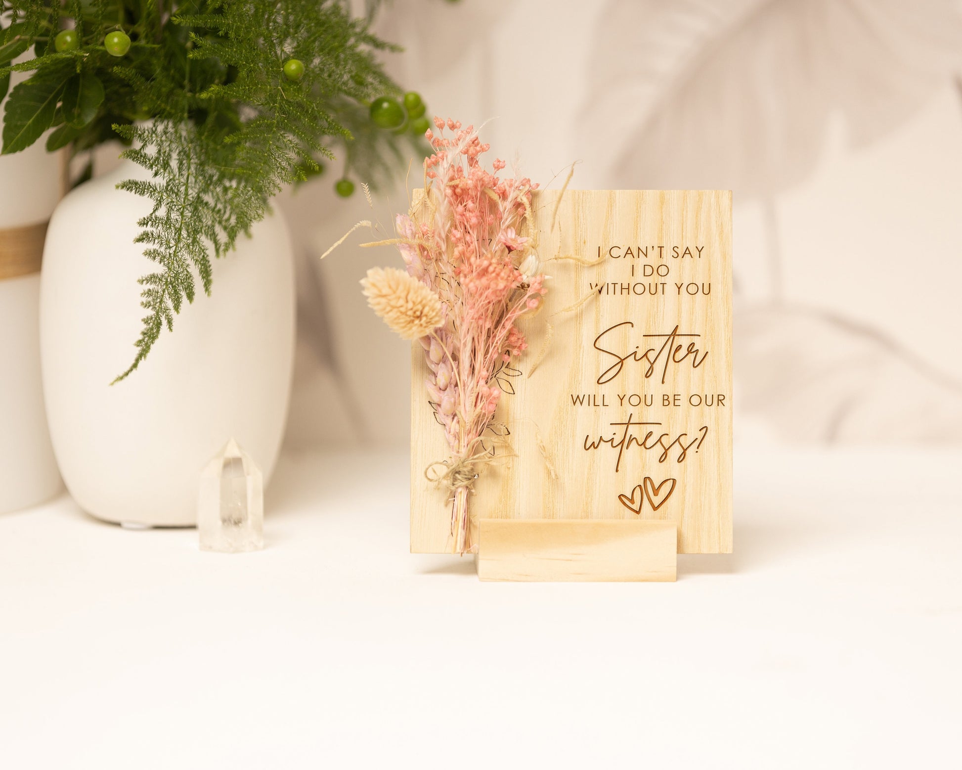 I Can’t Say I Do Without You Sister Dried Flower Card, product photo 4