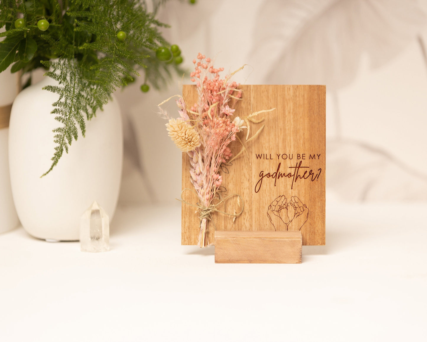 Godmother to Be Proposal Dried Flower Card, product photo 4