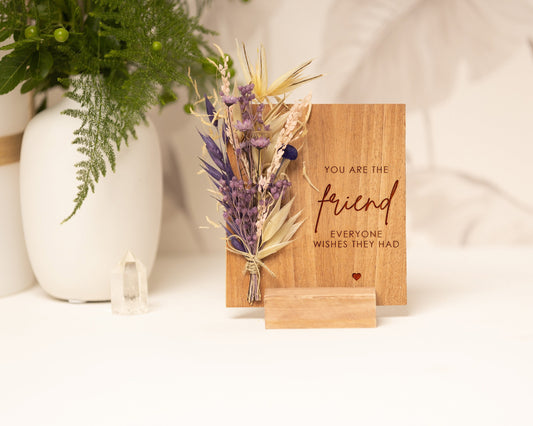 Friend Everyone Wishes They Had Dried Flower Card handmade with natural dried flowers