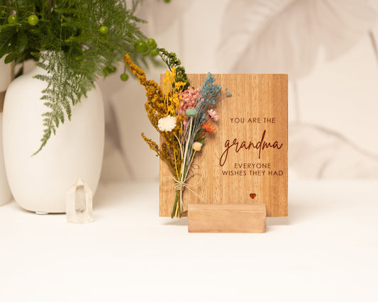 Grandma Everyone Wishes They Had Dried Flower Card handmade with natural dried flowers