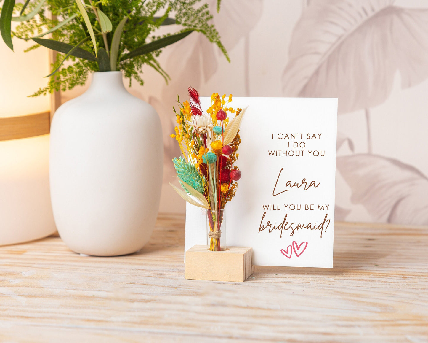 Will You Be My Bridesmaid Dried Flower Card, product photo 3