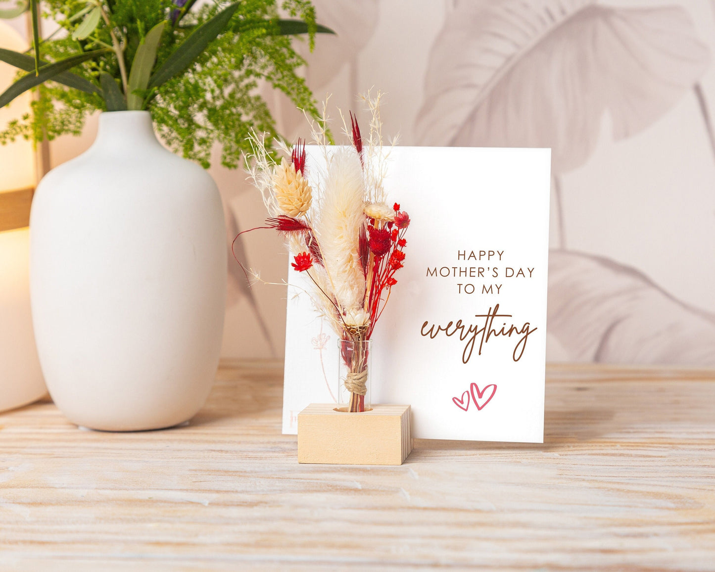 Happy Mother’s Day to My Everything Dried Flower Card handmade with natural dried flowers