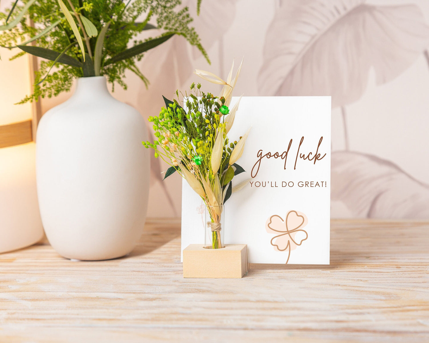 You’ve Got This Good Luck Dried Flower Card handmade with natural dried flowers