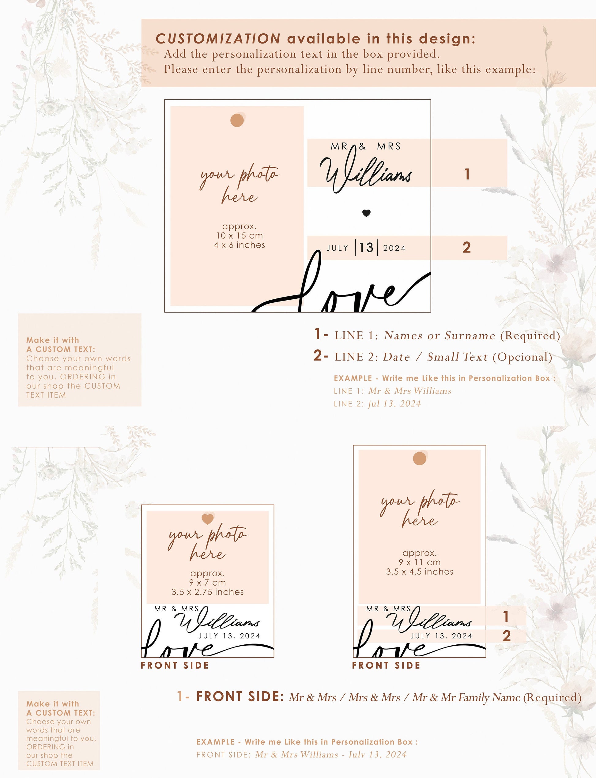 Personalized Wedding Couple Photo Frame
