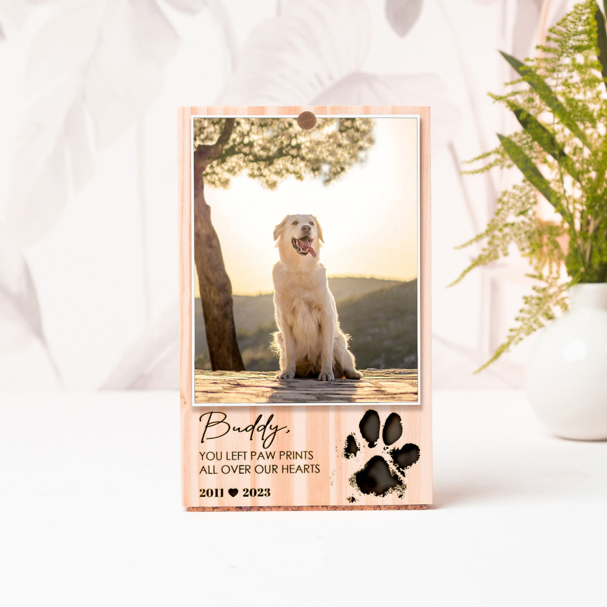 Paw Print Pet Memorial Photo Frame