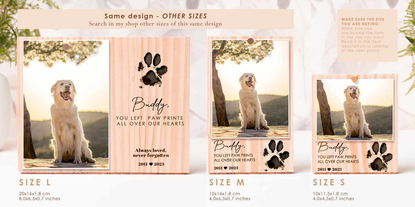 Paw Print Pet Memorial Photo Frame