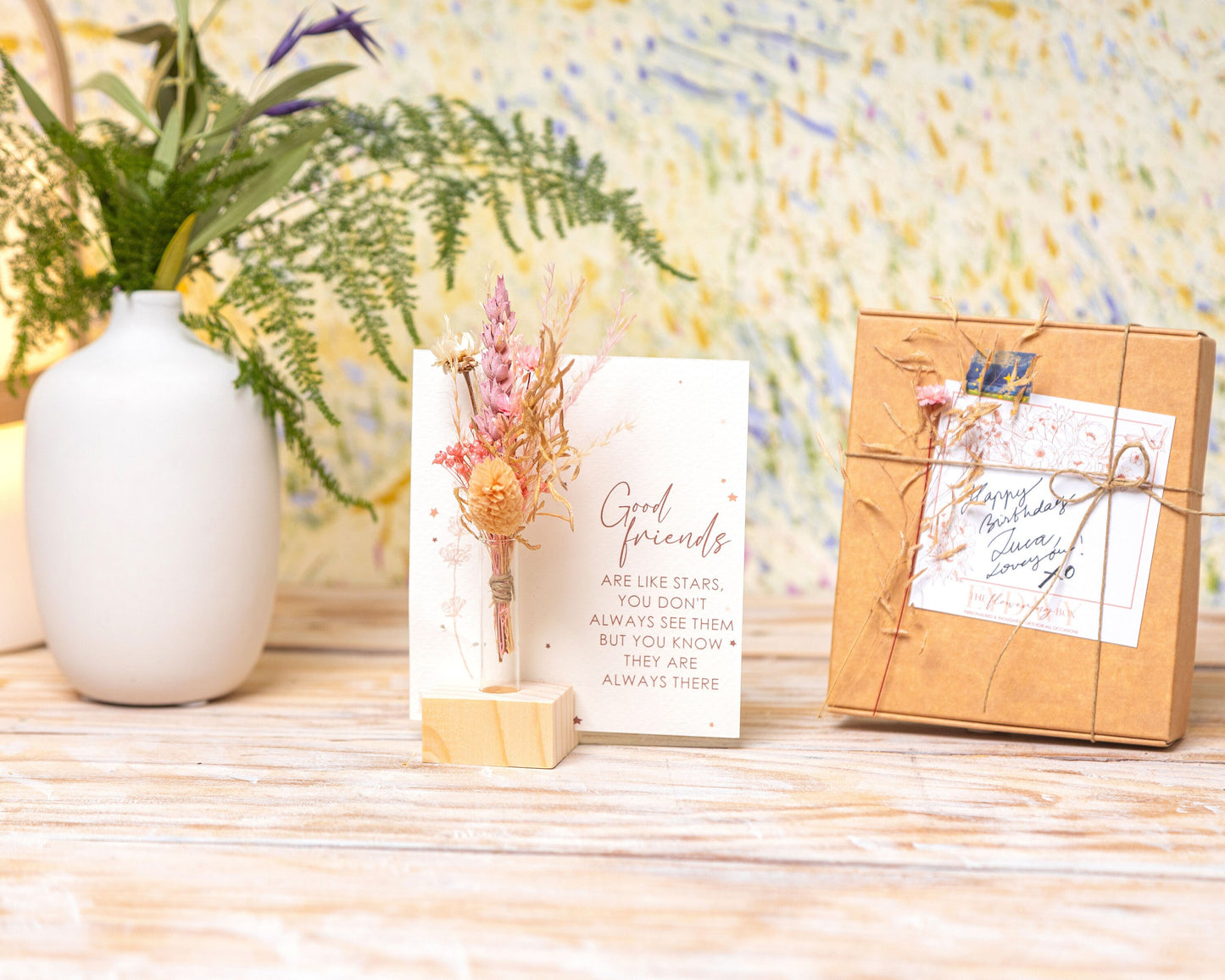 A Little Note to Say a Big Thank You Dried Flower Card, product photo 8