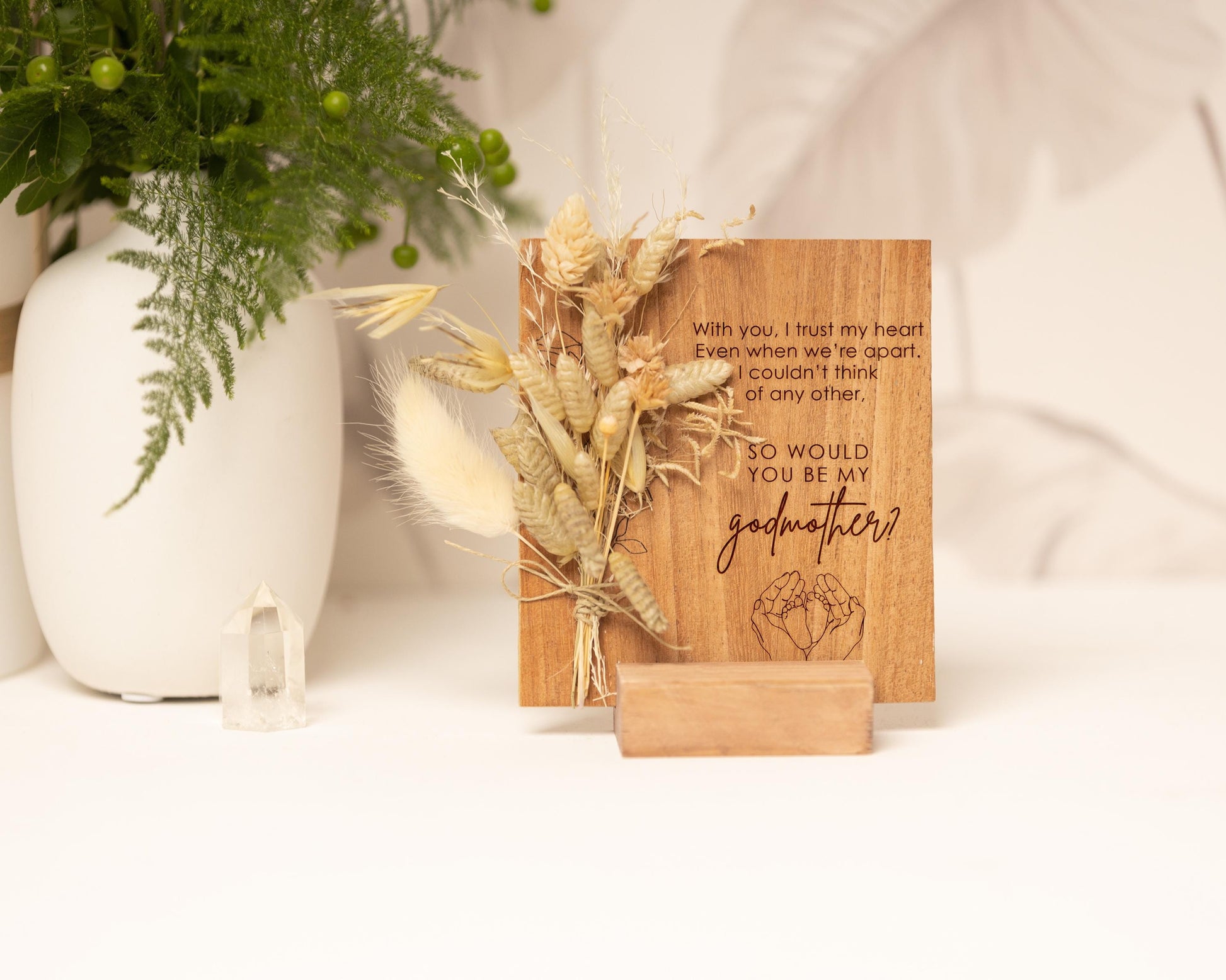 Godmother Proposal Gift Box Dried Flower Card, product photo 4