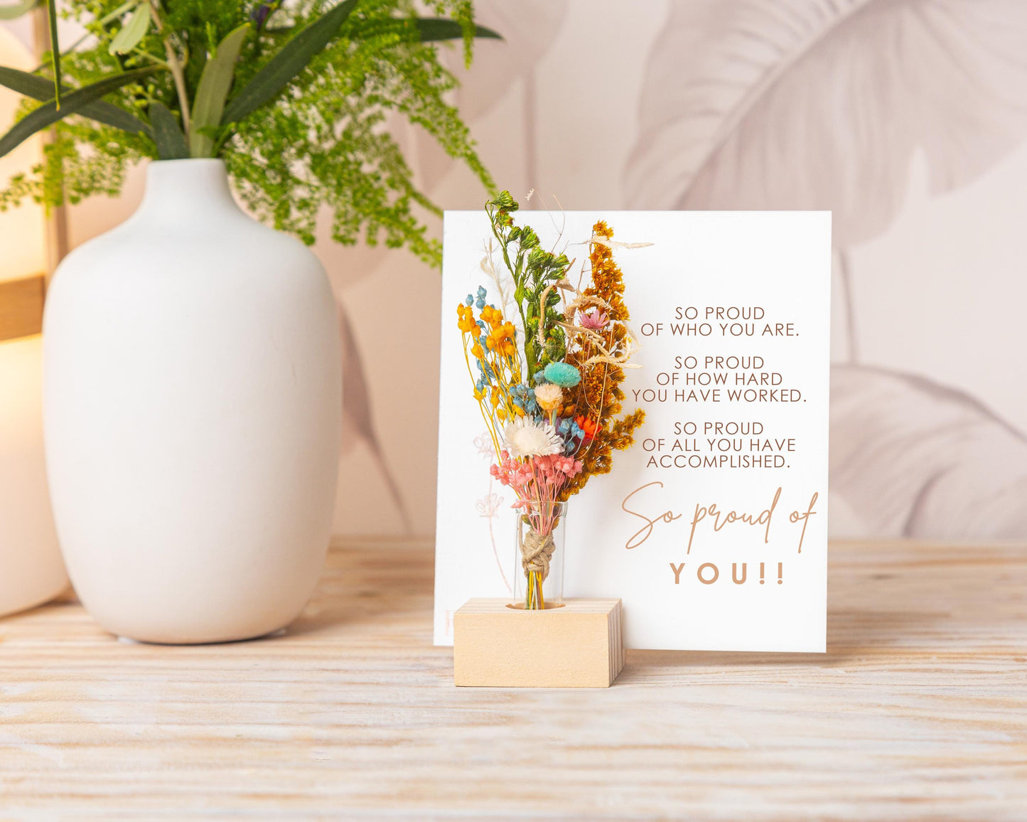 So Proud of Who You Are Dried Flower Card, product photo 3