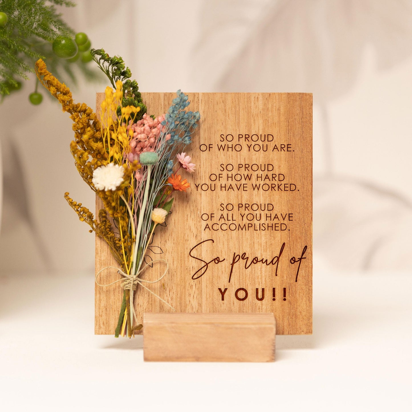 So Proud of Who You Are Dried Flower Card handmade with natural dried flowers