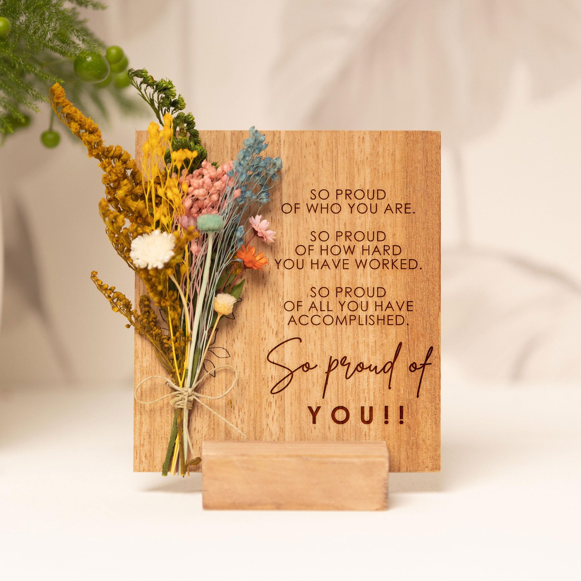 So Proud of Who You Are Dried Flower Card handmade with natural dried flowers