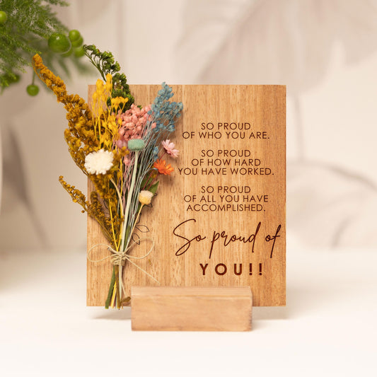 So Proud of Who You Are Dried Flower Card handmade with natural dried flowers