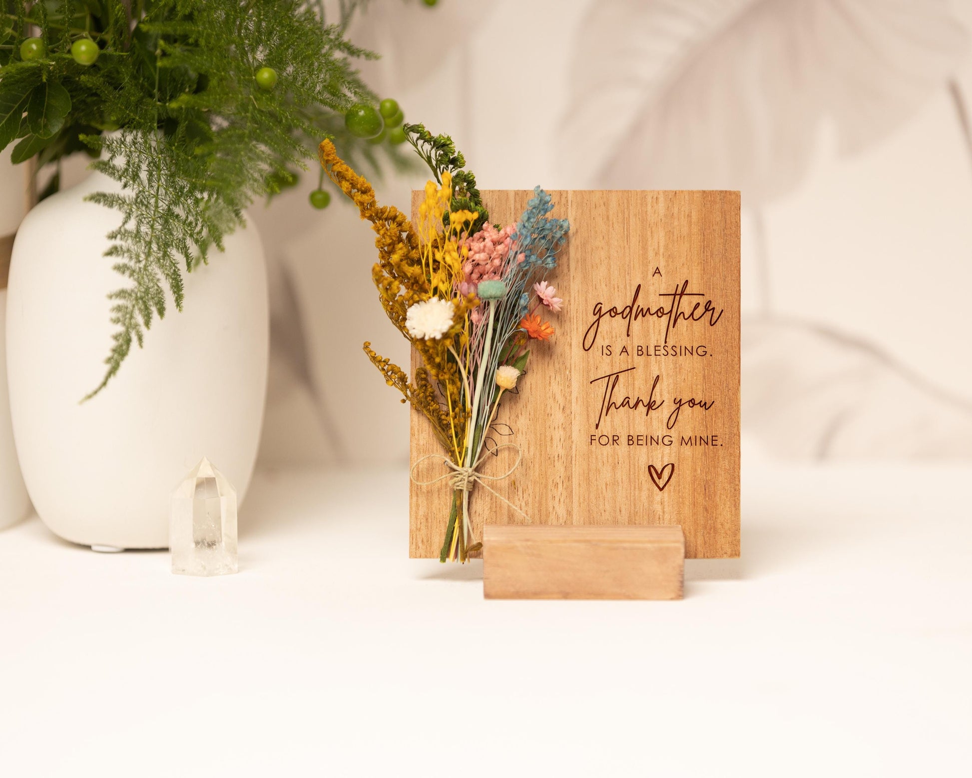 A Godmother Is a Blessing Dried Flower Card, product photo 3