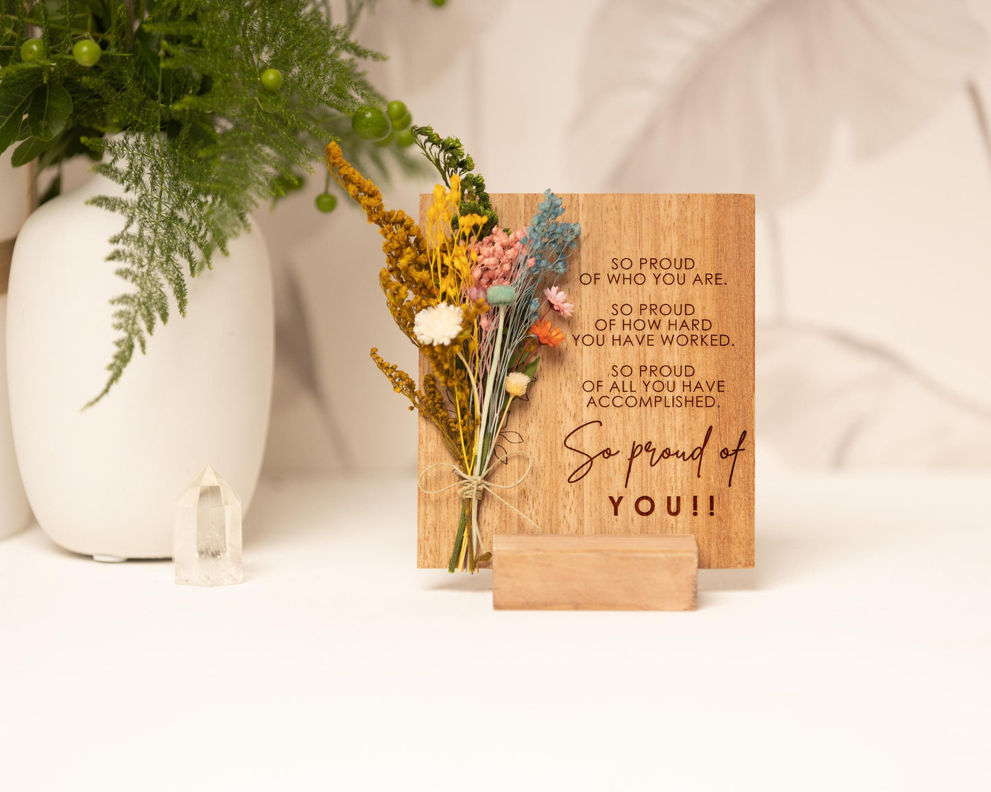 So Proud of Who You Are Dried Flower Card, product photo 2