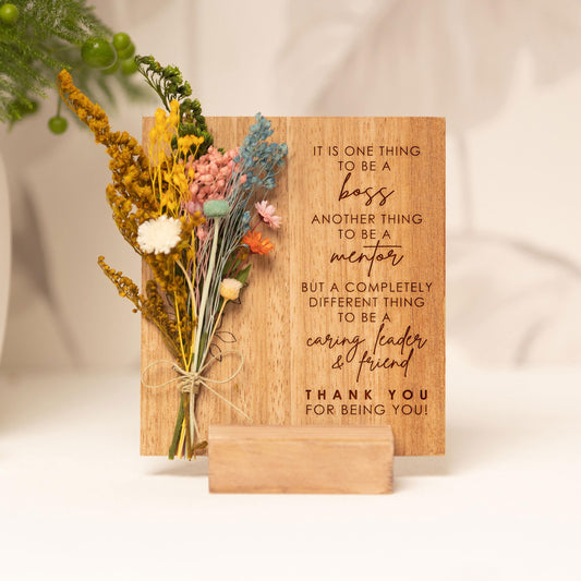 Boss and mentor dried flower card handmade by Eydavy