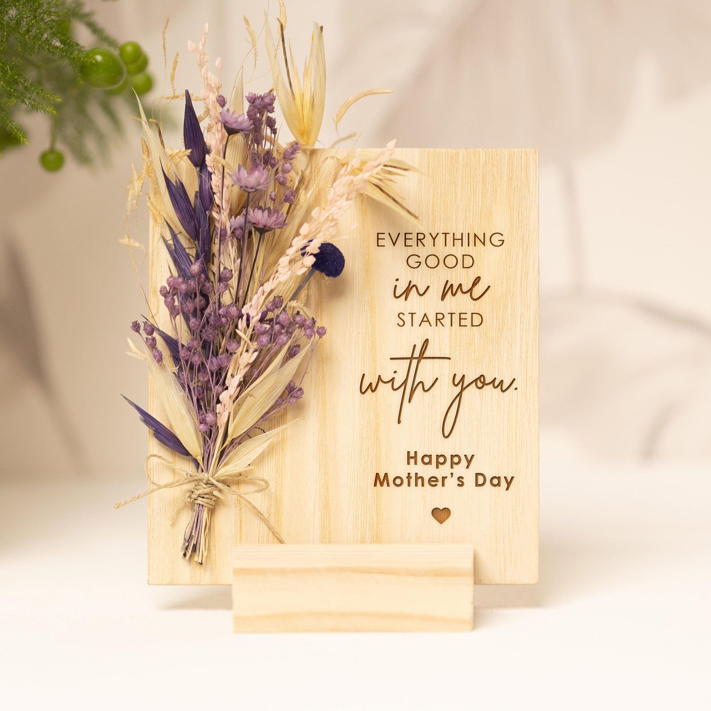 Personalized Mother’s Day Keepsake with Dried Flowers handmade with natural dried flowers