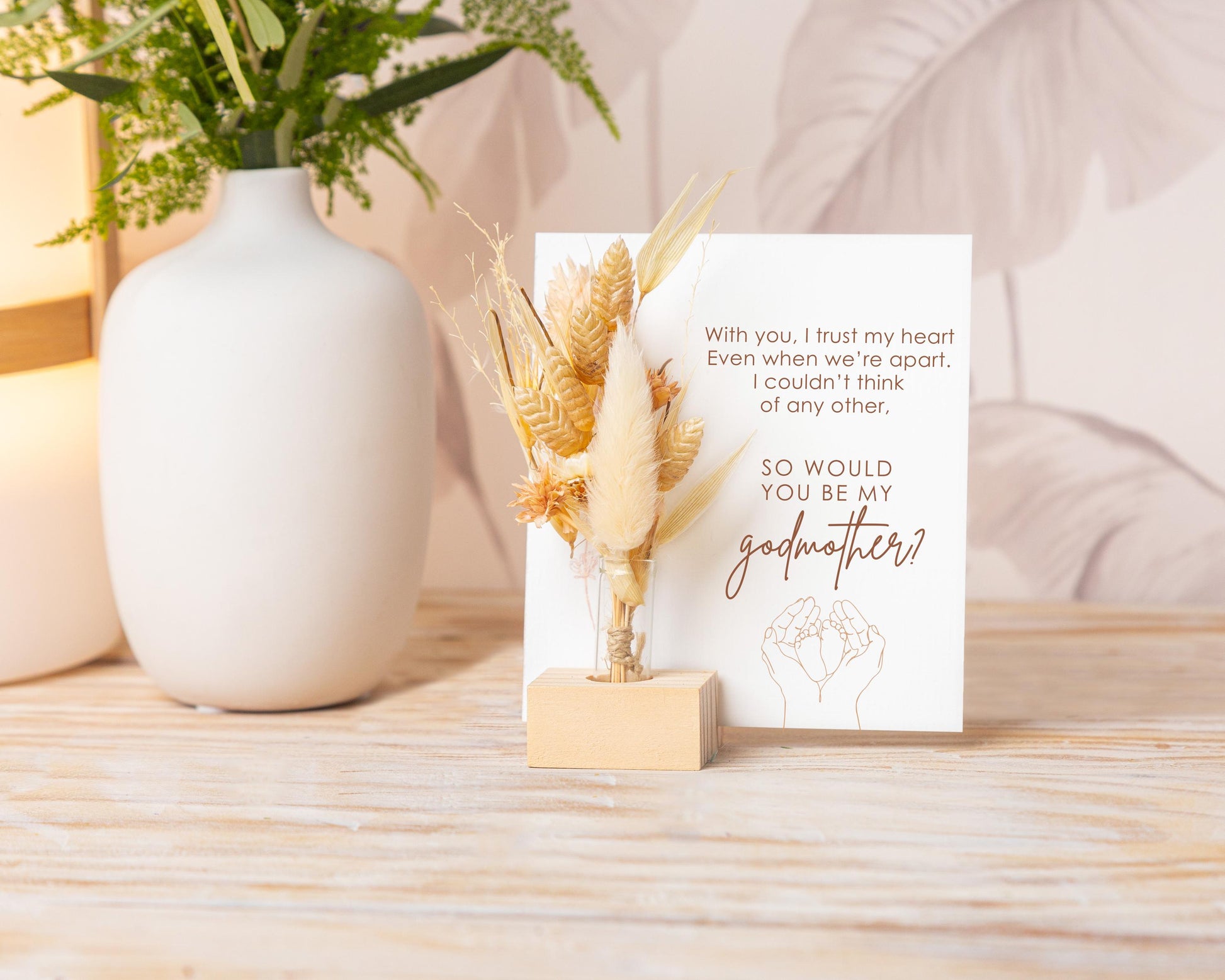 Godmother Proposal Gift Box Dried Flower Card, product photo 3