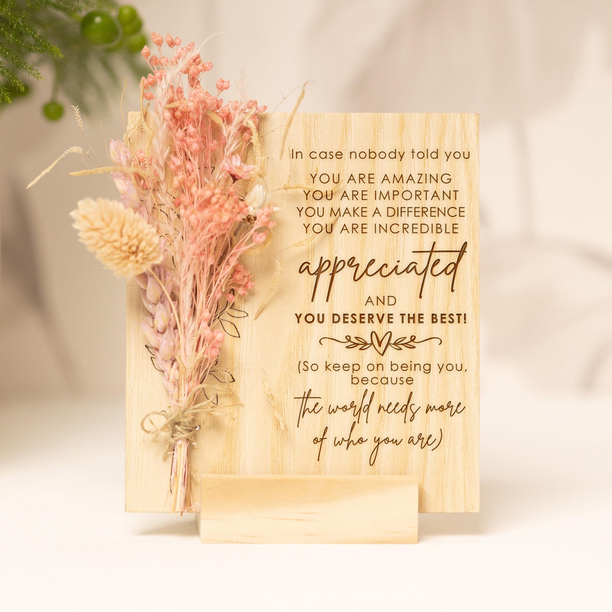 You Are Amazing Friend Dried Flower Card handmade with natural dried flowers