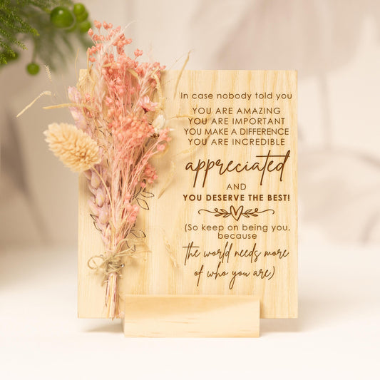 You Are Amazing Friend Dried Flower Card handmade with natural dried flowers