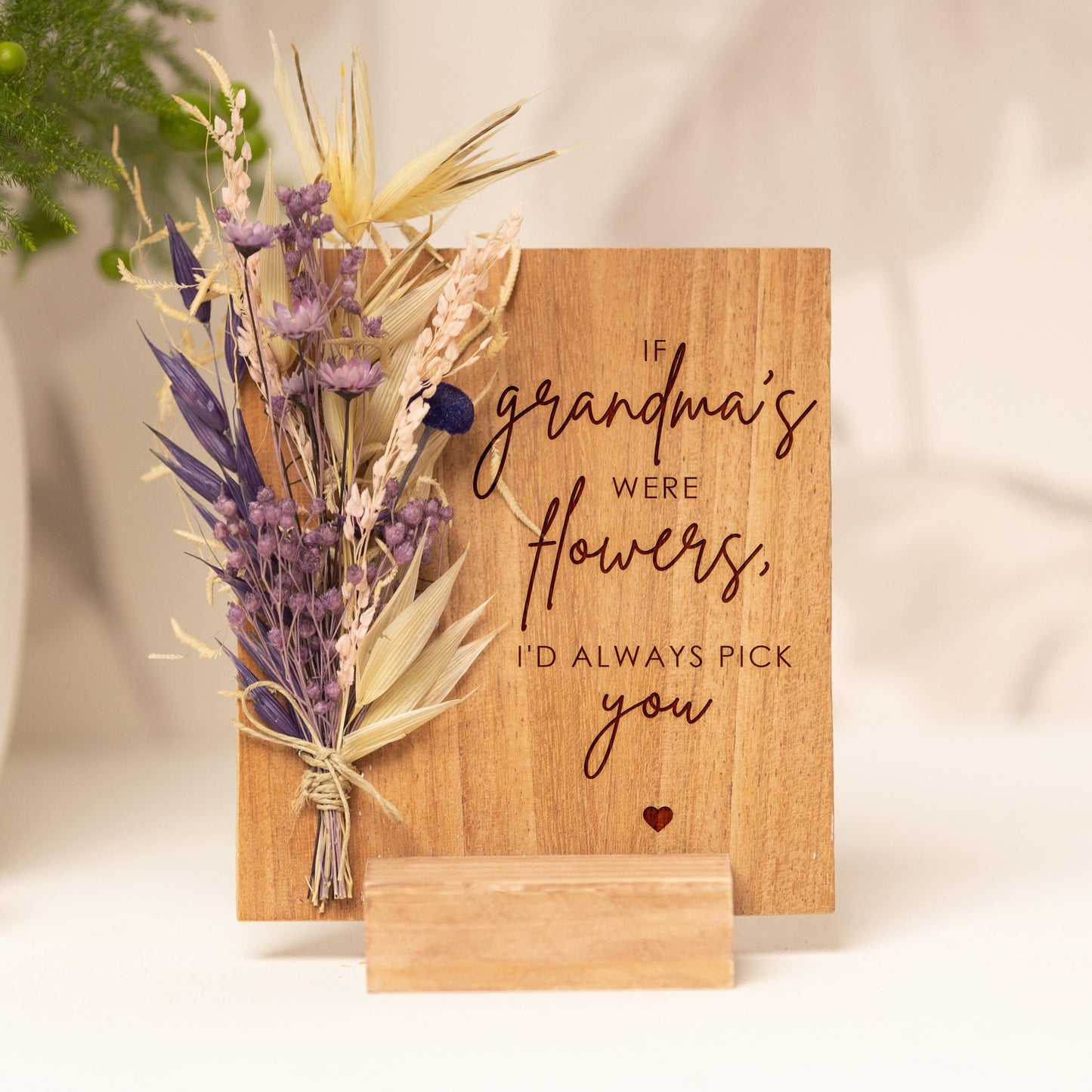 If Grandmas Were Flowers Dried Flower Card handmade with natural dried flowers