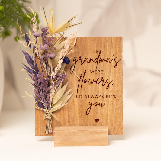 If Grandmas Were Flowers Dried Flower Card handmade with natural dried flowers