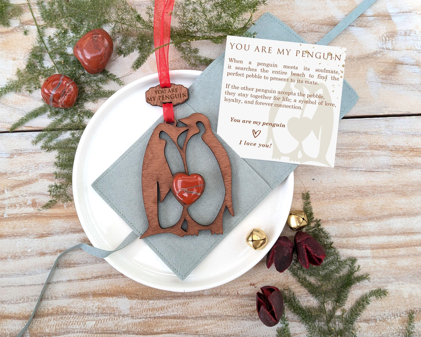 Penguin Keepsake Wooden Story Card With Crystal: product image 2