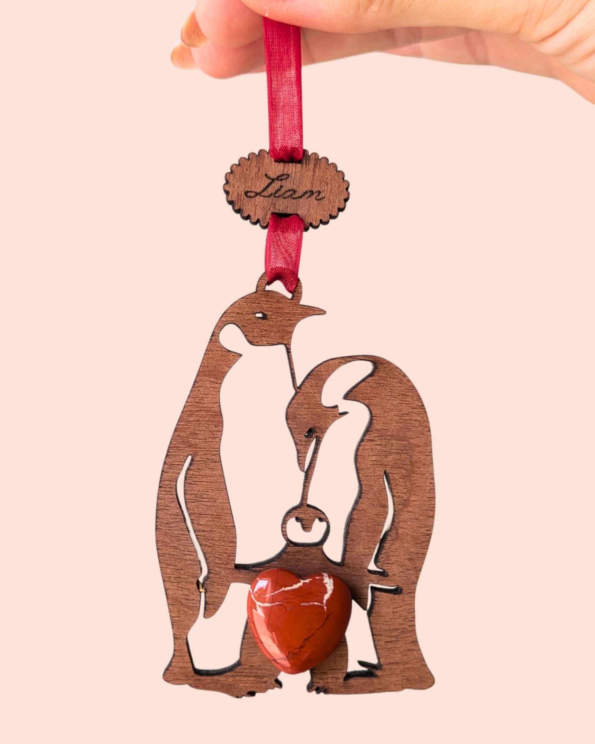 Family Penguin Wooden Story Card With Crystal: product image 4
