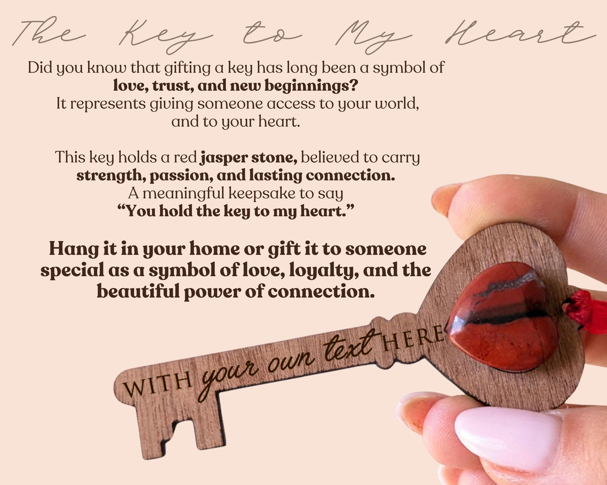 Key to My Heart Wooden Story Card With Crystal: product image 3