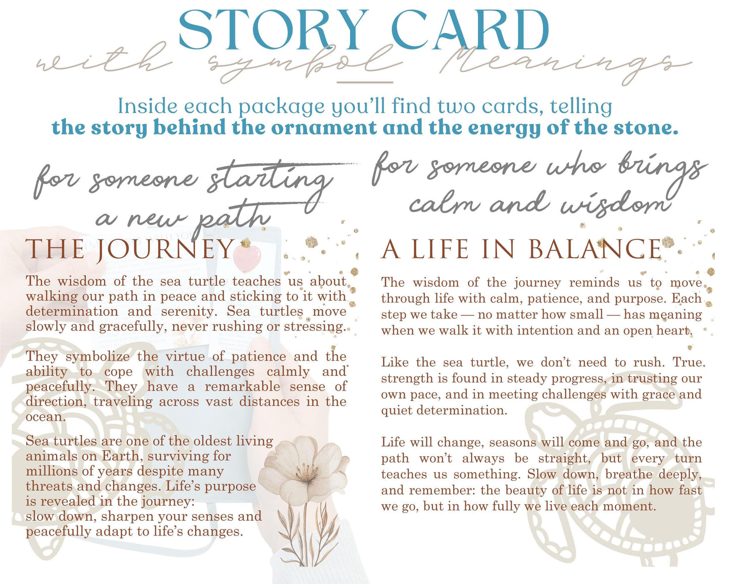 Sea Turtle Wooden Story Card With Crystal: product image 7