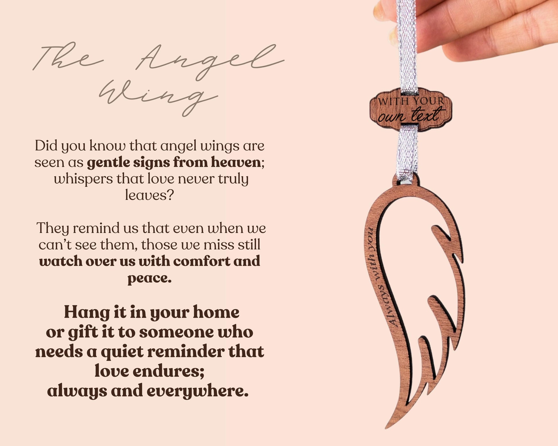 Angel Wing Memorial Wooden Story Card: product image 3