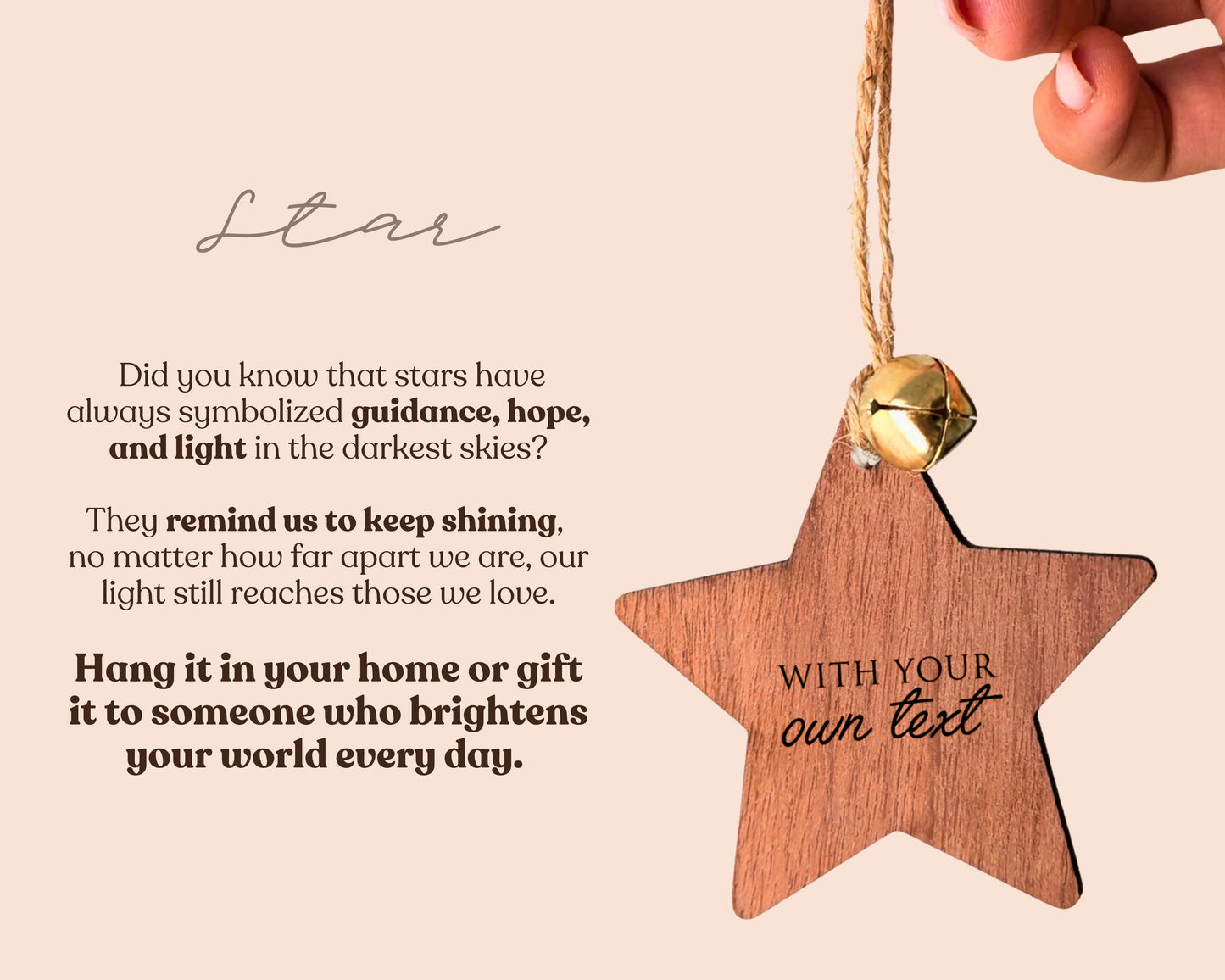 Personalized Christmas Star Wooden Story Card: product image 3