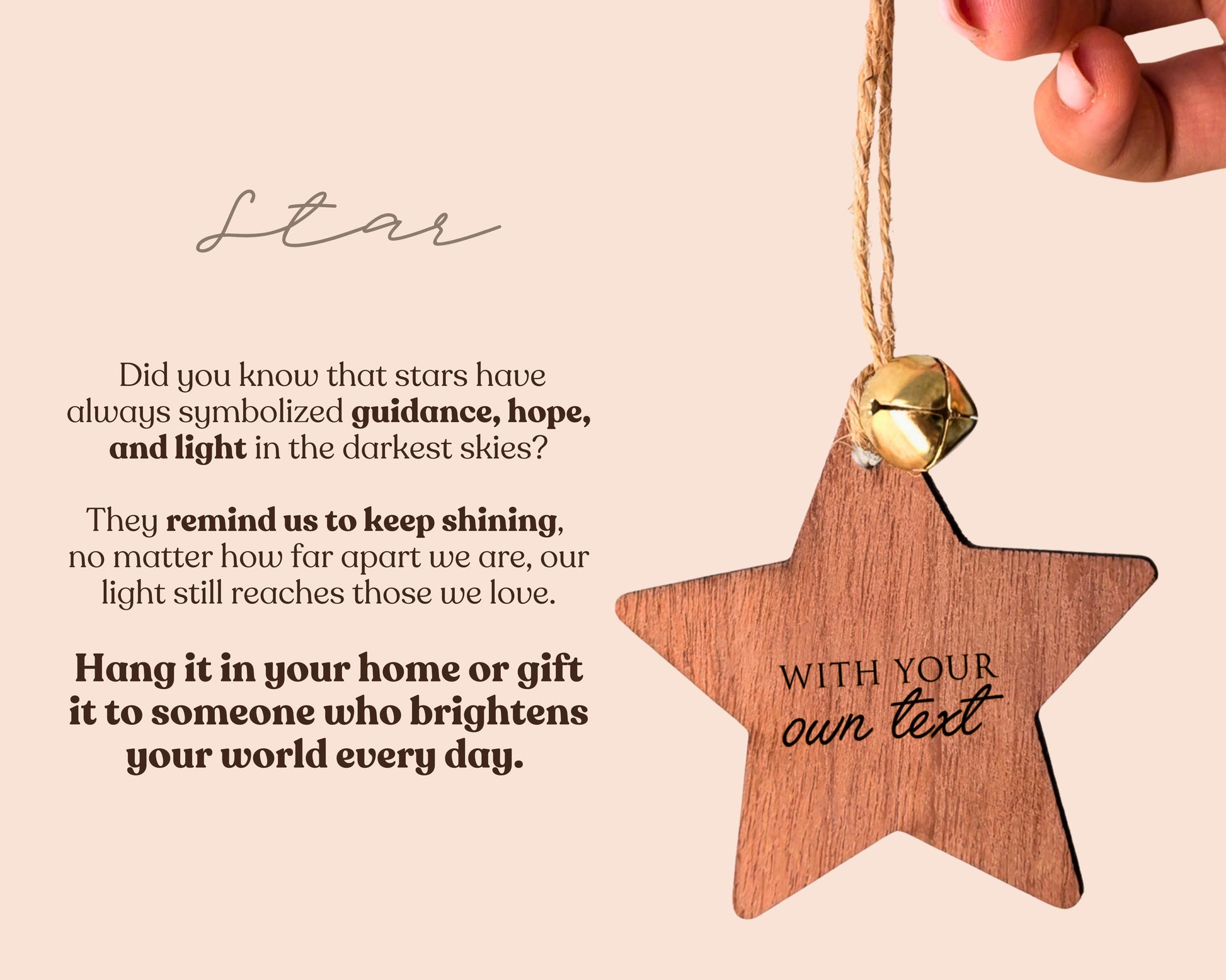 Personalized Christmas Star Wooden Story Card: product image 3