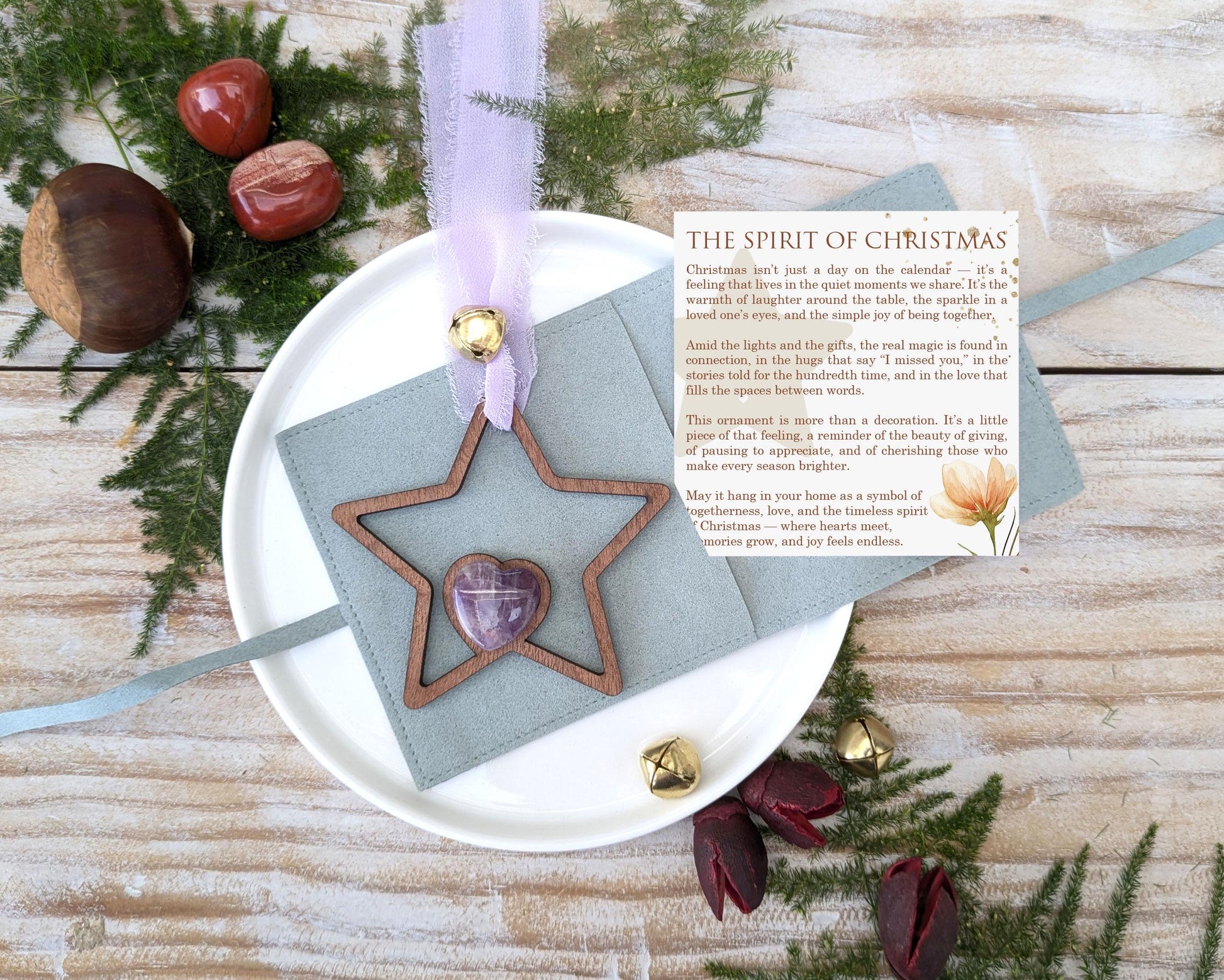 Christmas Star Wooden Story Card With Crystal: product image 2