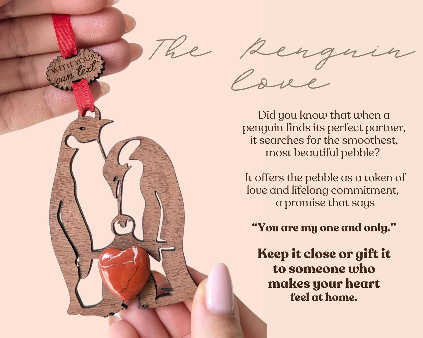 Family Penguin Wooden Story Card With Crystal: product image 6